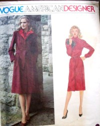 2559 Vogue KASPER UNLINED COAT, BELT,  L.S. DRESS PATTERN 10,,12,14 choice